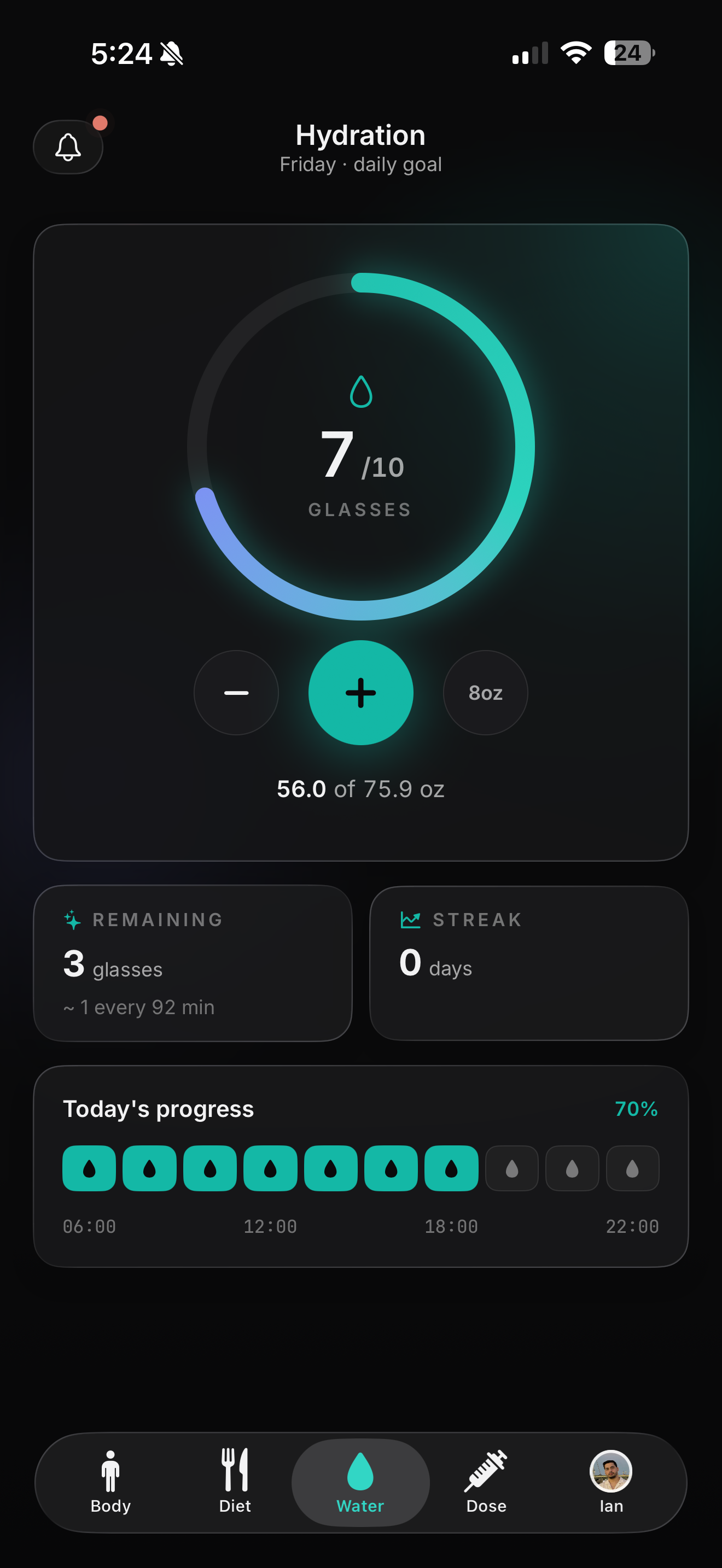 Slimr hydration screen